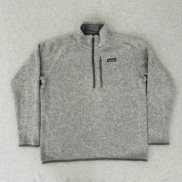 Patagonia Better Sweater Mens Large Forge Gray 1/4 Zip Pullover Fleece No Logo